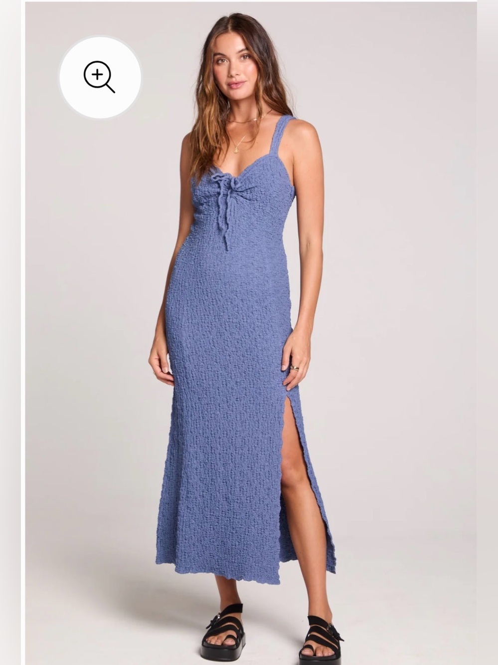 Saltwater Luxe Cannan Midi Dress- Dusty Blue small